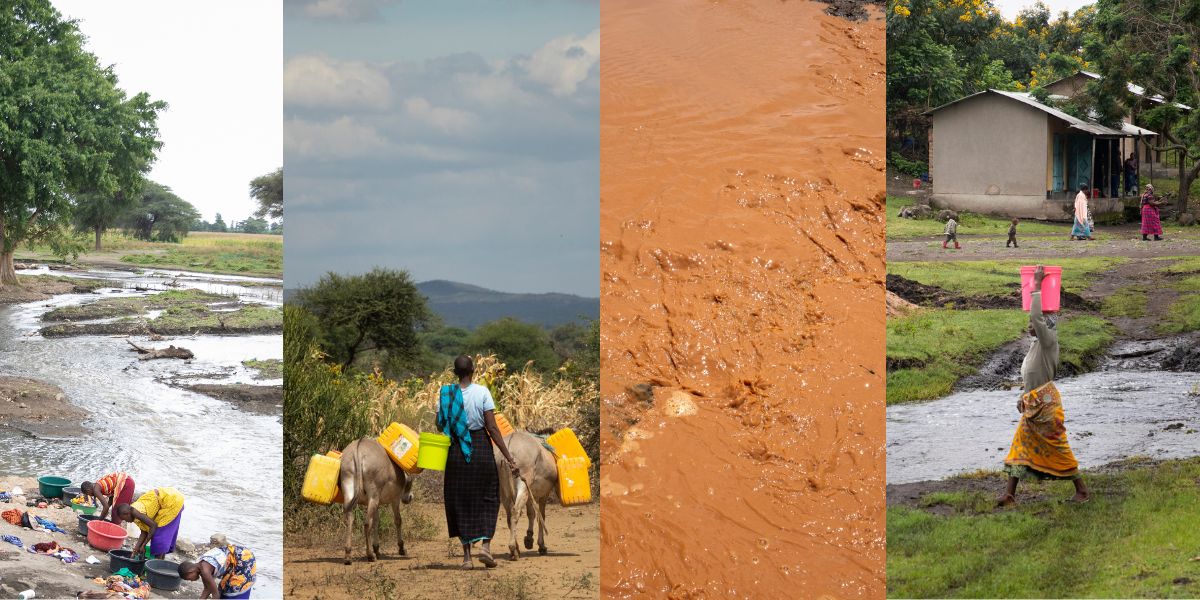 Women walking for water in Tanzania.